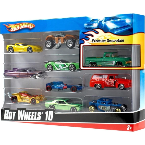 Hot Wheels 10'Lu Araba Seti (Karışık Model)