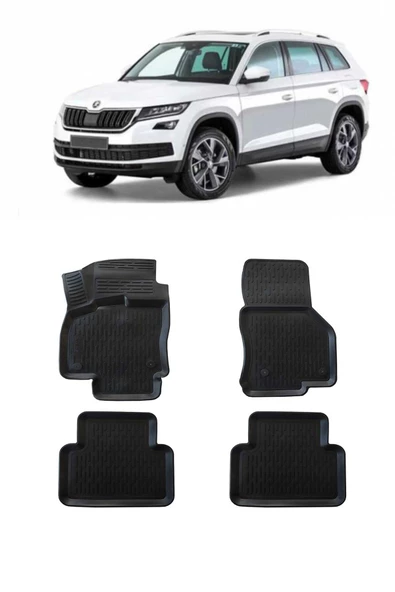 SKODA  KODIAQ 2017 ve Sonrası 3D Havuzlu Paspas