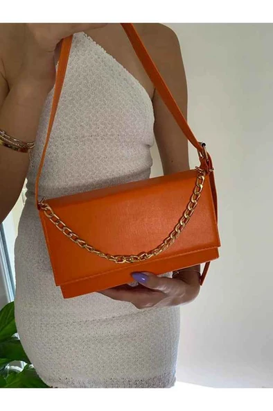 Bagorama CINDY Kadın Suni Deri Portföy Zincirli Çapraz Askılı Omuz Çantası - 9