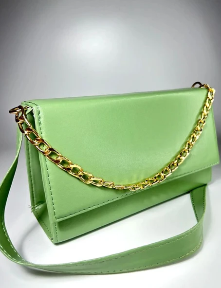 Bagorama CINDY Kadın Suni Deri Portföy Zincirli Çapraz Askılı Omuz Çantası - 10