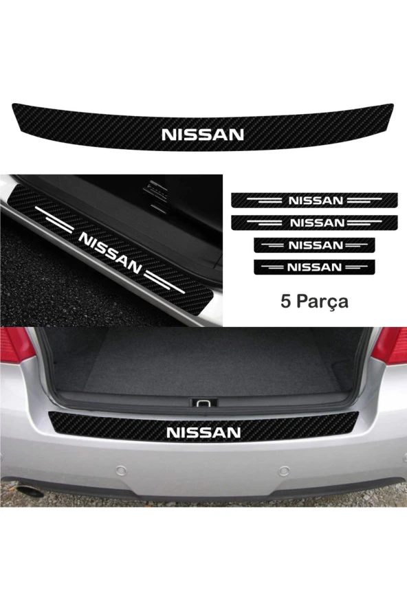 Parla Özel Tasarım Nissan Patrol Bağaj Ve Kapı Eşiği Karbon Sticker (set)