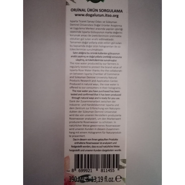 Clean Rose Gül Suyu %100 Doğal 390ML - 2