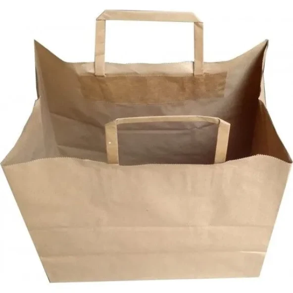 DÜZ SAPLI KAĞIT HEDİYE VE ALIŞVERİŞ ÇANTASI (28X17X29) ADET SEÇMELİ 1000 adet ürün görseli