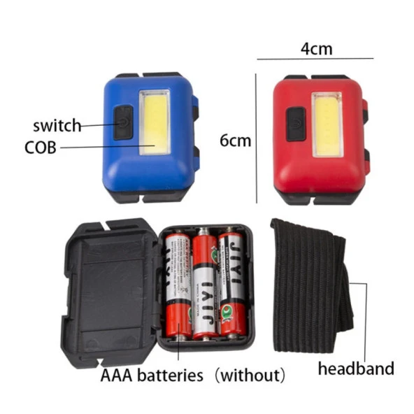 PS-T89 Mini Pilli COB LED 3 Mod Su Geçirmez Kafa Feneri Lambası - 3
