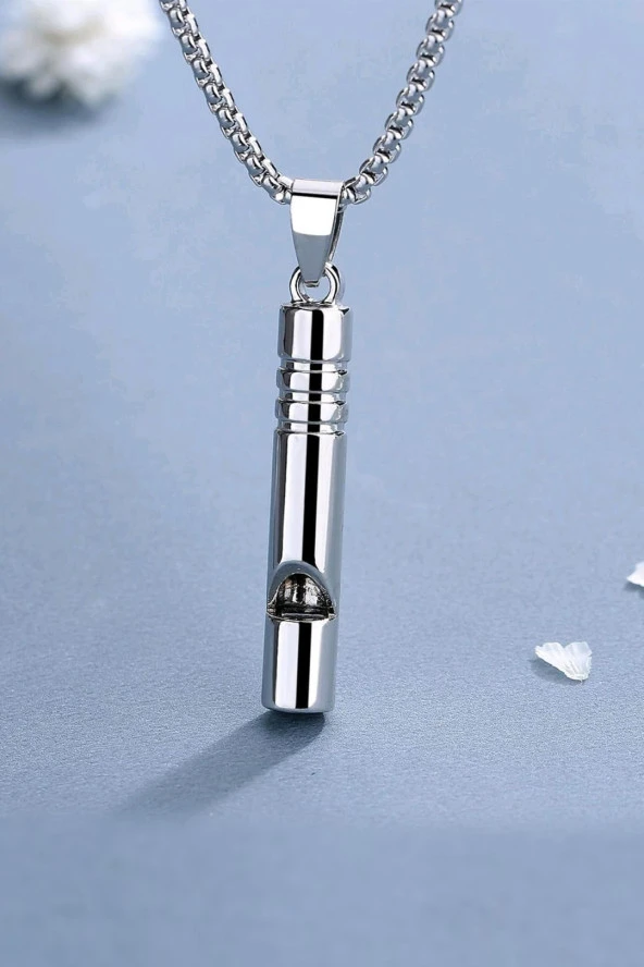 Acil Durum Düdüğü 316L Çelik Kararma Yapmaz Yüksek Desibel Kolye Unisex - TJ-EBK1200 - 4