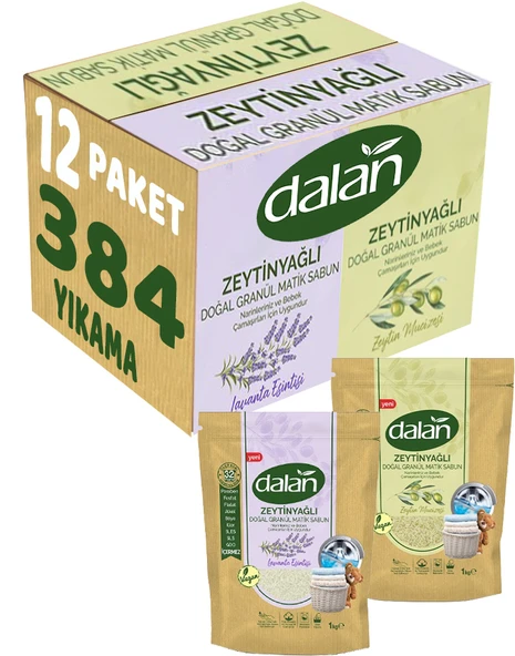 Dalan Doğal Granül Sabun Tozu 1Kg Karma Set 5+4:9Kg Doğal Bebekler İçin Lavanta ve Zeytinyağlı