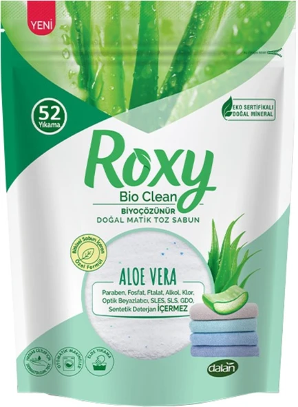 Dalan Roxy Bio Clean Matik Sabun Tozu 1.6Kg Aloe Vera (52 Yıkama)