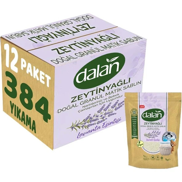 Dalan Doğal Granül Sabun Tozu 1Kg Doğal Bebekler İçin Lavanta Esintisi (12 Li Set) ürün görseli 1