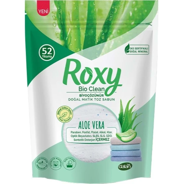 Dalan Roxy Bio Clean Matik Sabun Tozu 1.6Kg Aloe Vera (6 Lı Set) (312 Yıkama) - Resim 2