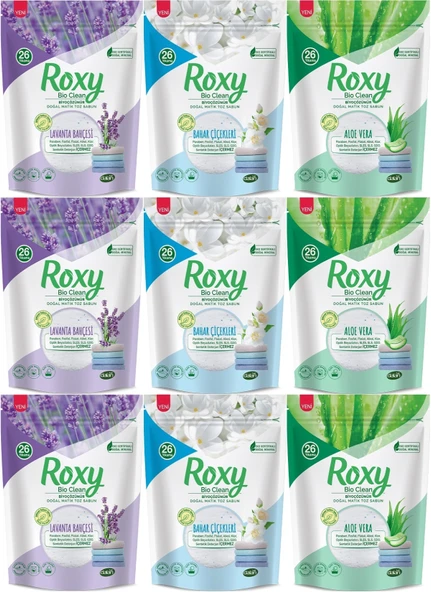 Dalan Roxy Bio Clean Matik Sabun Tozu 800GR Karma 9 Lu Set (Lavanta/Bahar/Aloe Vera) (234 Yıkama)