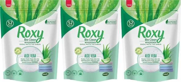 Dalan Roxy Bio Clean Matik Sabun Tozu 1.6Kg Aloe Vera (3 Lü Set) (156 Yıkama) - 2