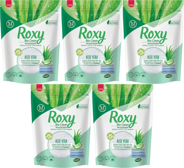 Dalan Roxy Bio Clean Matik Sabun Tozu 1.6Kg Aloe Vera (5 Li Set) (260 Yıkama)