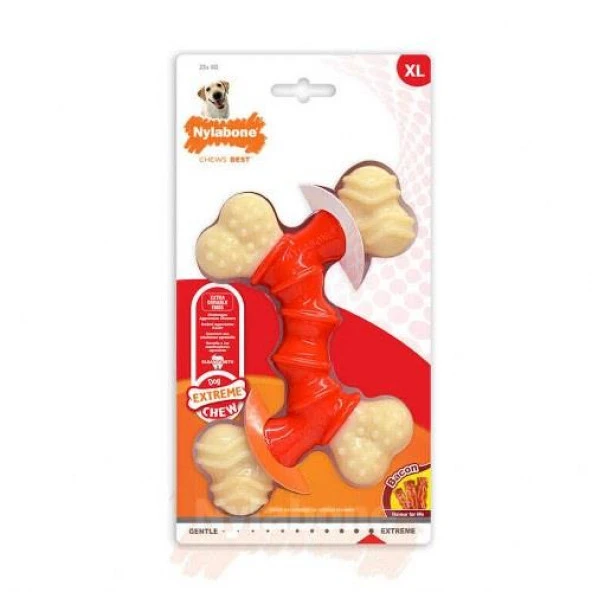 Nylabone Domuz Pastırması Aromalı Köpek Çiğneme Kemiği XL