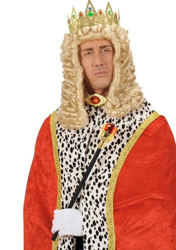 Kırmızı Topuzlu Kral Asası Kraliyet Asası 40 Cm 1 Adet - 2