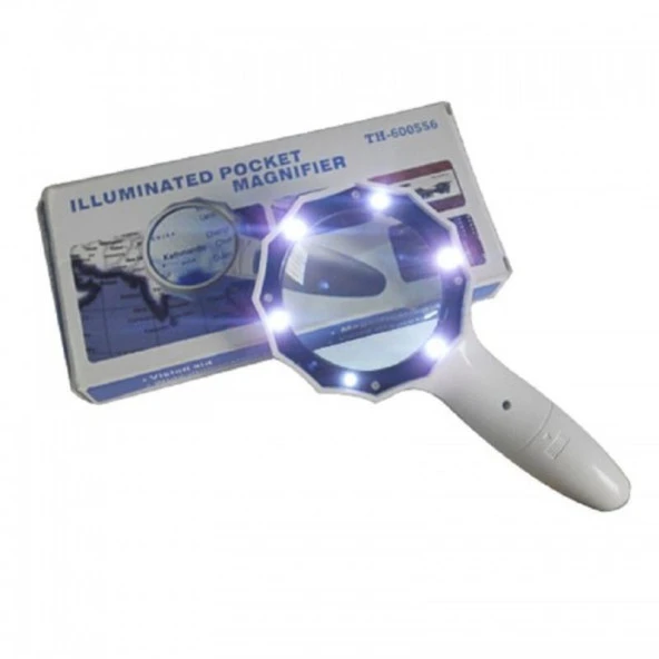 4X 6 Led Işık Aydınlatma 75Mm Optik Lens El Büyüteç - 2