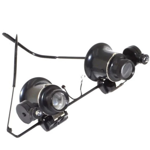 Gözlük Model Çıft Led Aydınlatma Saat Onarımı Için Harika Büyüteç - 3