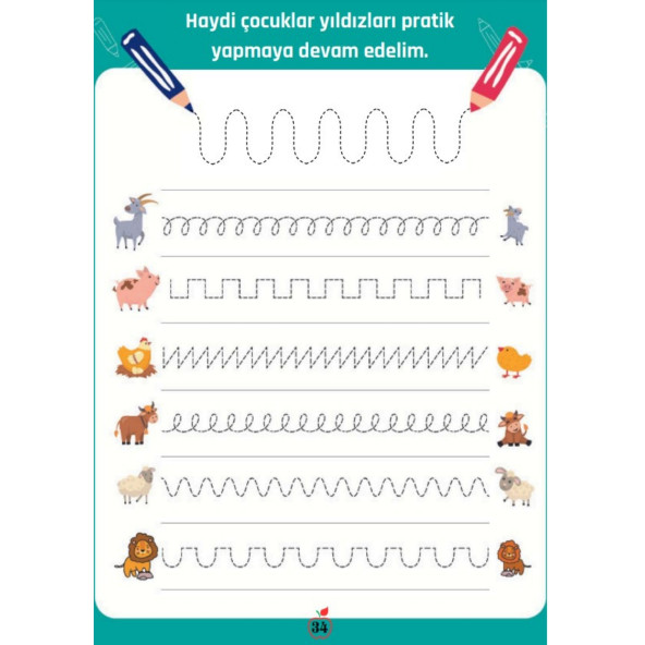 Okul Öncesi Kalem Egzersizleri YAZ-SİL Kitabı - 7