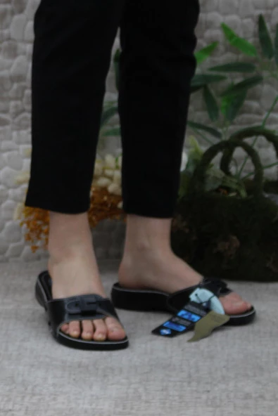 Ceyo 6500-1 Siyah Rahat Ortapedik Kadın Terlik - Resim 2