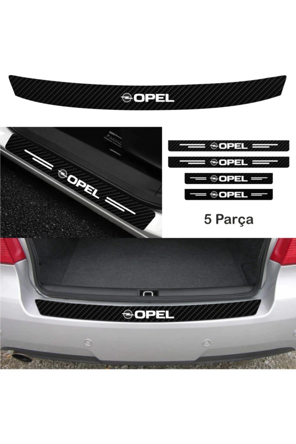 Parla Opel Signum İçin Uyumlu Aksesuar Oto Bağaj Ve Kapı Eşiği Sticker Set Karbon