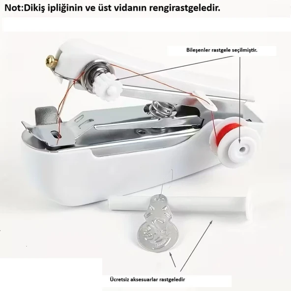 Pratik El Tipi Mini Dikiş Makinası, Seyyar Seyahat Dikiş Makine - Resim 4