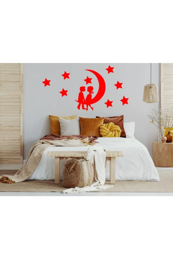 Hilal Ve Yıldız Yatak Odası Duvar özel yeni stickeri