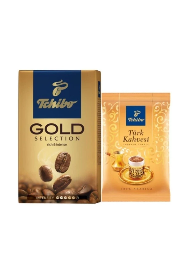 Tchibo Gold Selection Öğütülmüş Filtre Kahve 250 Gr & Türk Kahvesi 100 Gr