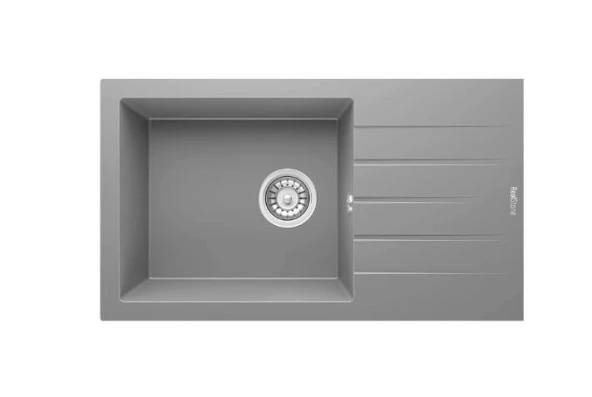 Real Stone P010 ASSOS 76 XL Gri Granit Mutfak Eviyesi 76x43.5 cm
