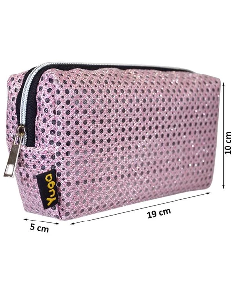 Yuga Makyaj Çantası Fileli Pembe - 2