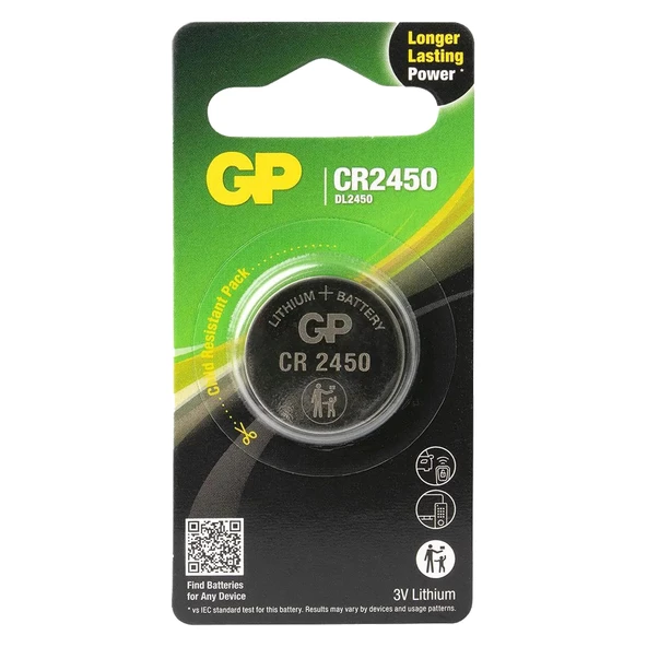 GP BATTERIES 3V CR2450 BMW VOLVO FORD Smart Kumanda Pili Para Pil 1 Adet