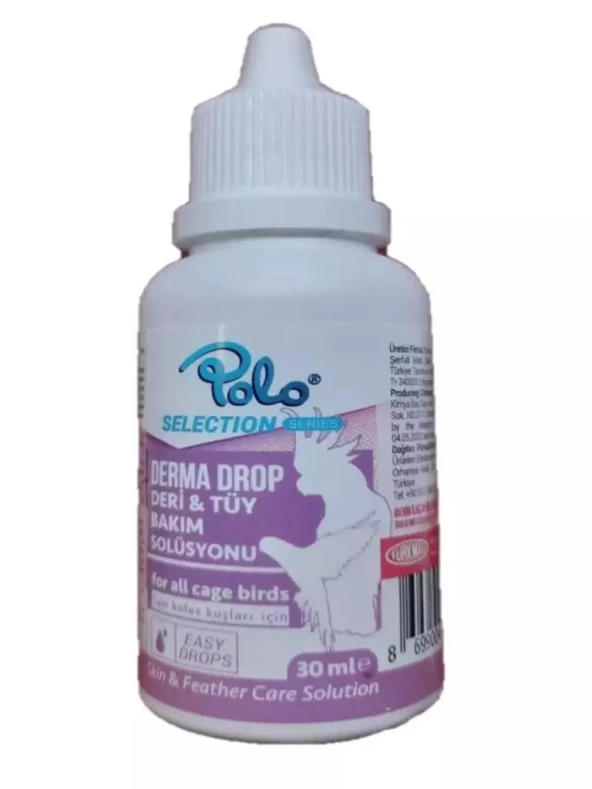 Polo Derma Drop 30ml Kuş Bit Pire Ense Damla ( Deri & Tüy Bakım )  Skt: 06/2027