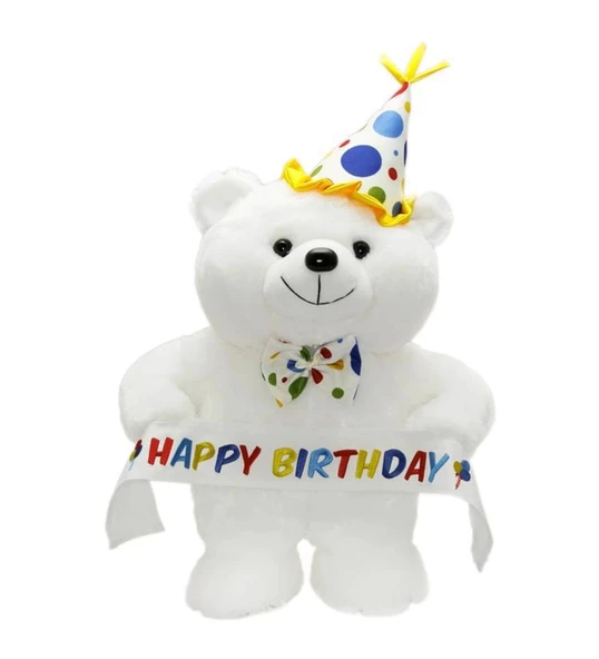 Neco Peluş Papyonlu Happy Birthday Ayı 45 cm