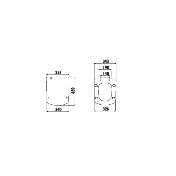 Creavit Nova Rim-Off Kanalsız Duvara Sıfır Klozet Rezervuar İç Takım ve Yavaş Kapanan Kapak - Resim 5