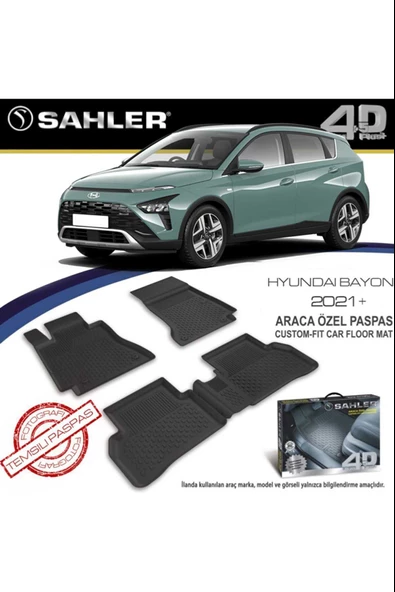 Sahler Hyundai Bayon 2021+  4.5D Havuzlu Paspas Siyah