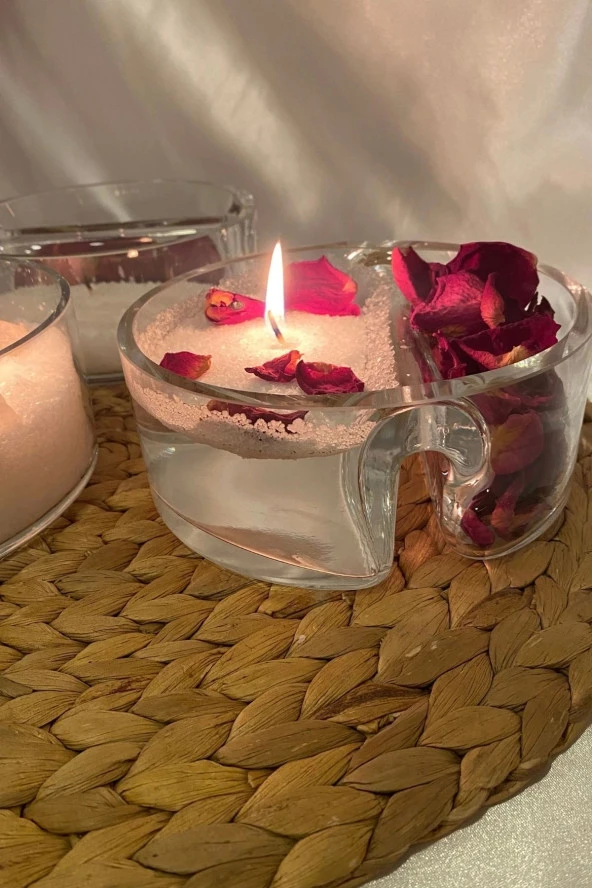 Yılbaşı Noel Cam Mumluk Yüzen Mum 3 lü Set