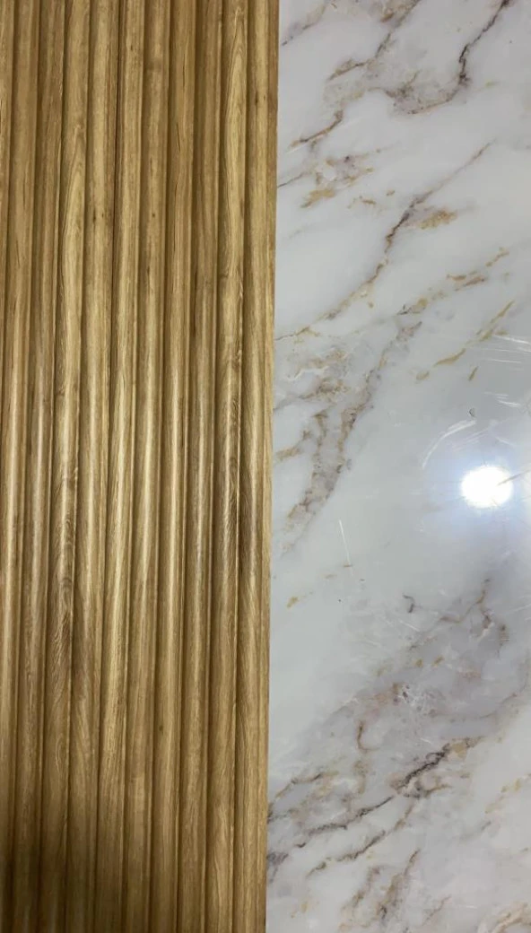 Renkli Duvarlar 16x290cm 1 Adet ATC GOLD Prefabrik Ofis Konut Dekoratif Pvc Kaplama Lambiri Duvar Paneli - Resim 4