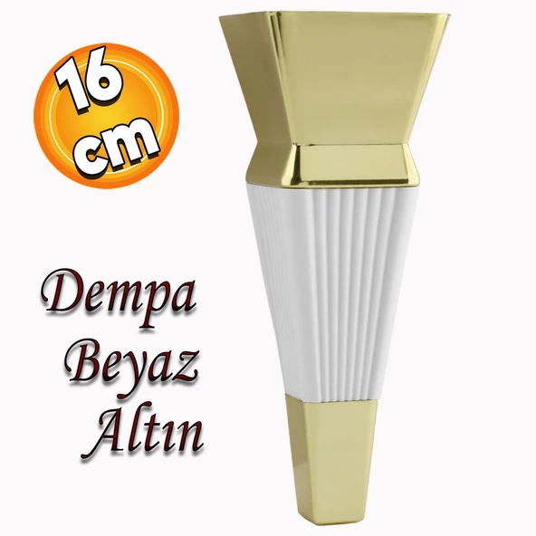 Dempa Lüks Mobilya Oturma Grubu Kanepe Sehpa Tv Ünitesi Koltuk Ayağı 16 Cm Beyaz Gold Baza Ayakları ürün görseli