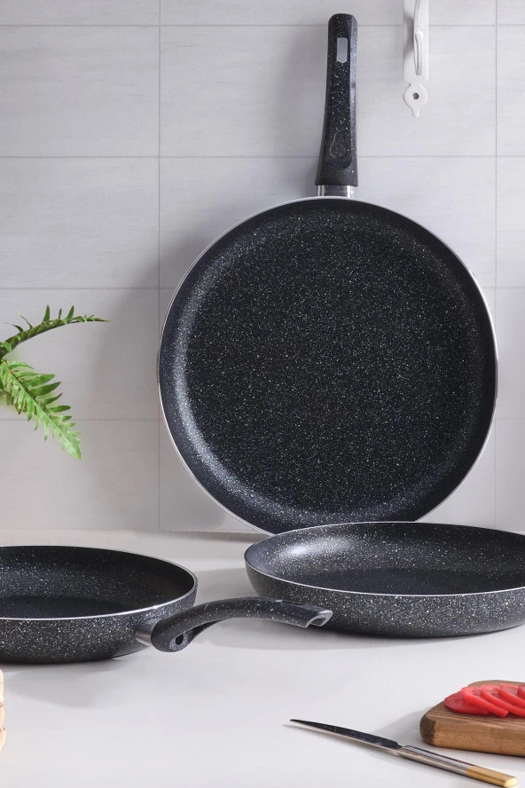 Sanat | Granit Tava 32 Cm Lüx Tek Kulplu Tava - Resim 3