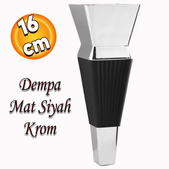 Dempa Lüks Mobilya Oturma Grubu Kanepe Sehpa Tv Ünitesi Koltuk Ayağı 16 Cm Siyah Krom Baza Ayakları