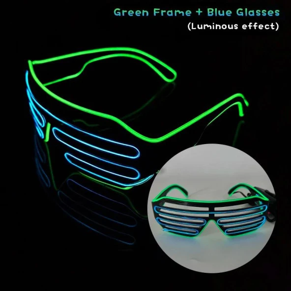 Led Işıklı Parlayan Renkli Festival Bar Kulüp Düğün Eğlence Parti Gözlüğü - 2
