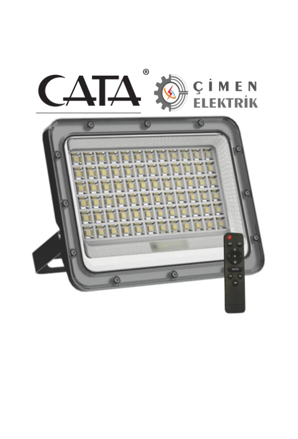 CATA CT 4649 200W Kumandalı Solar Led Projektör 6400K Beyaz Işık