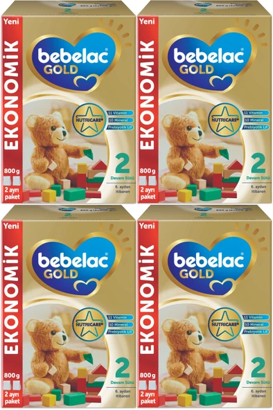 Bebelac Gold 800GR No:2 Devam Sütü (6-9 Ay) (4 Lü Set)
