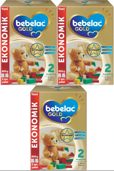 Bebelac Gold 800GR No:2 Devam Sütü (6-9 Ay) (3 Lü Set)