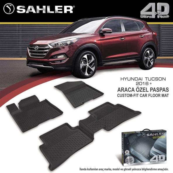 Sahler Hyundai Tucson  2016-2020  4.5D Havuzlu Paspas Siyah