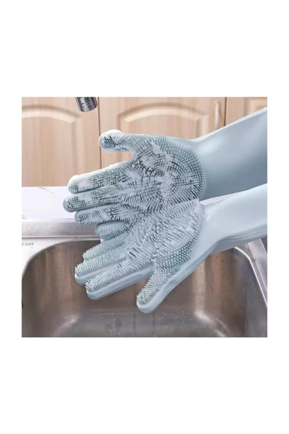 SİHİRLİ ELDİVEN Sihirli Isıya Dayanıklı Silikon Çok Amaçlı Bulaşık Eldiven Fırçası Magic Gloves