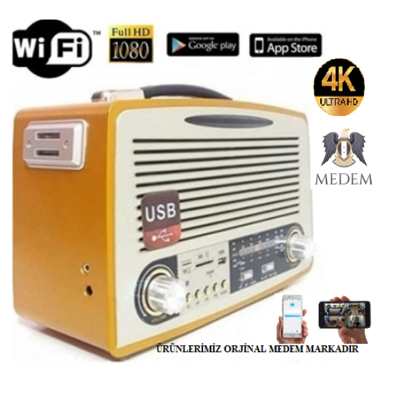 4K Medem Radyo Wifi Gizli Bakıcı Kamera Uzaktan İzleme Takip Güvenlik Kamerası