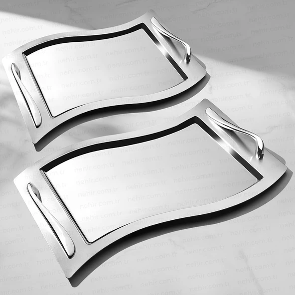 Nehir Lara Sade Çay Tepsi - 50x31 cm - 5