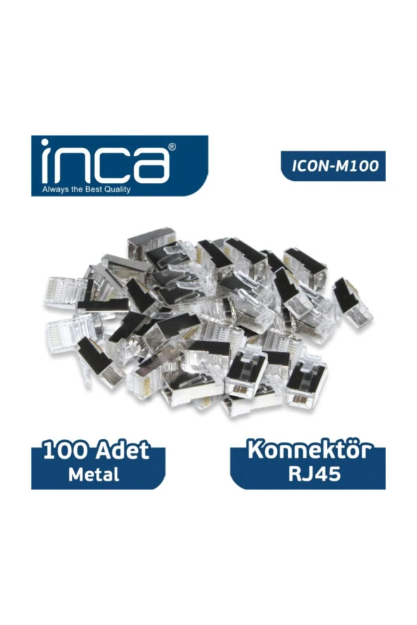 Icon-M100  Inca Rj-45 100 Adet Metal Konnektör - 2