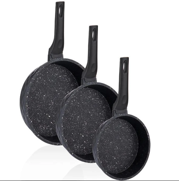 Taç Viva Döküm 3'lü Tava Set Siyah-3672 - 2