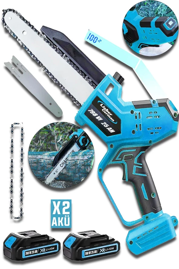 Lieber German Otomatik Yağlamalı 798Vf Dijital Göstergeli 20 Cm Dal Budama Kesme Bıçkı Makinesi