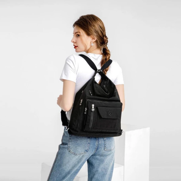 Hem Sırt Hem de Omuz Kadın Çantası Smart Bags 1205 Lila - Resim 4